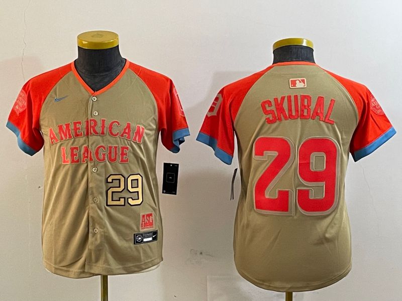 Youth Detroit Tigers #29 Skubal Brown All star 2024 Nike MLB Jersey style 2